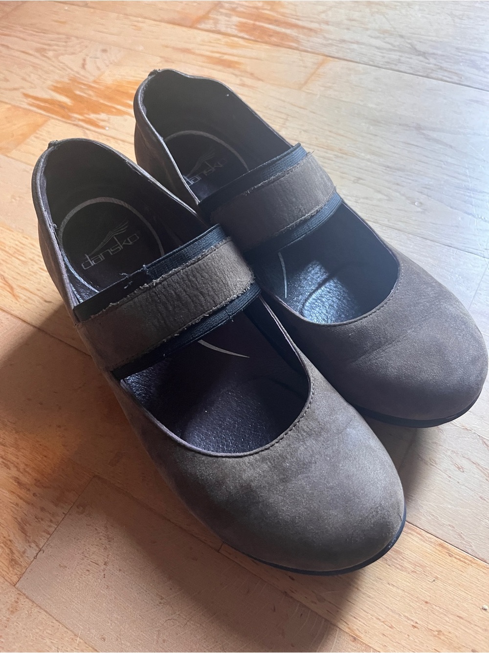 Dansko Brown Suede Mary Jane Wedge Flats size 38